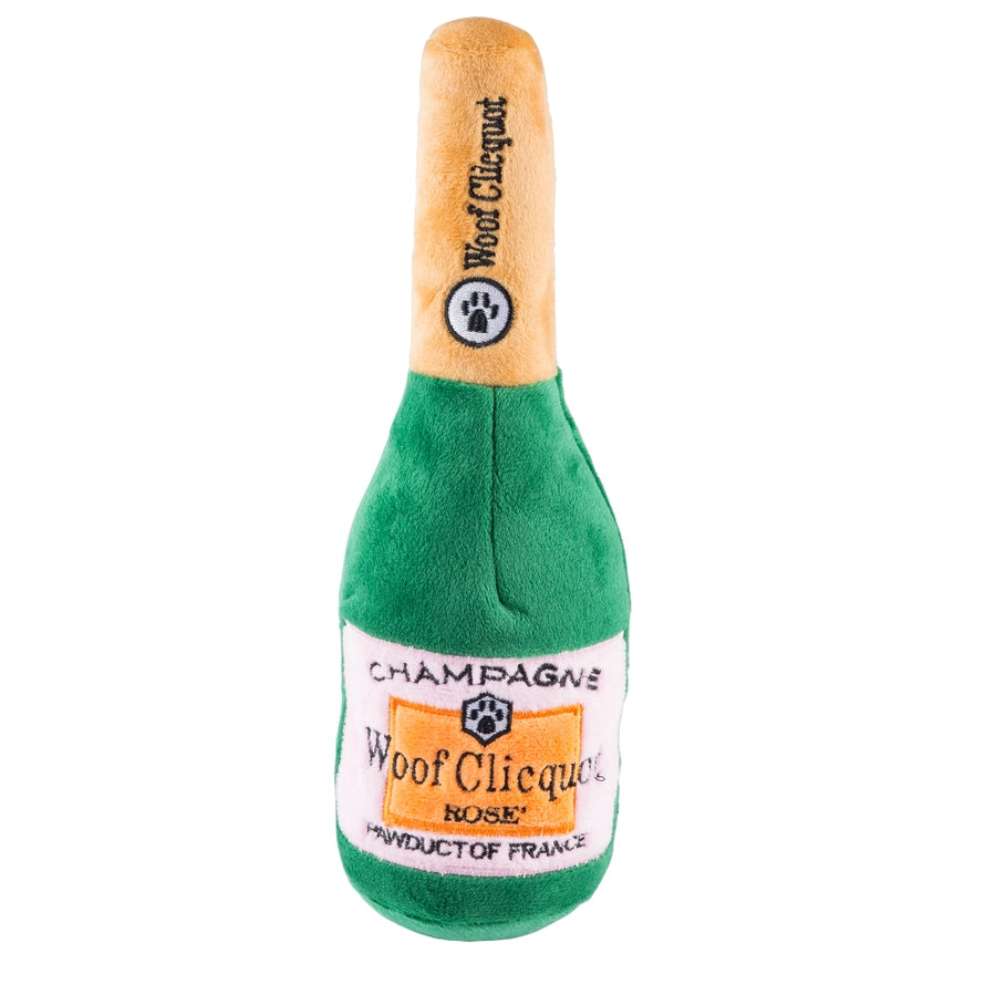 Woof Clicquot Rose' Champagne Bottle Plush Toy
