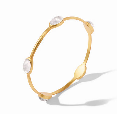 Julie Vos Ivy Stone Bangle, Iridescent Clear Crystal