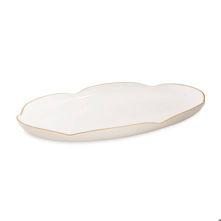 ENCANTO Amelia Oval Tray (Cream and White)