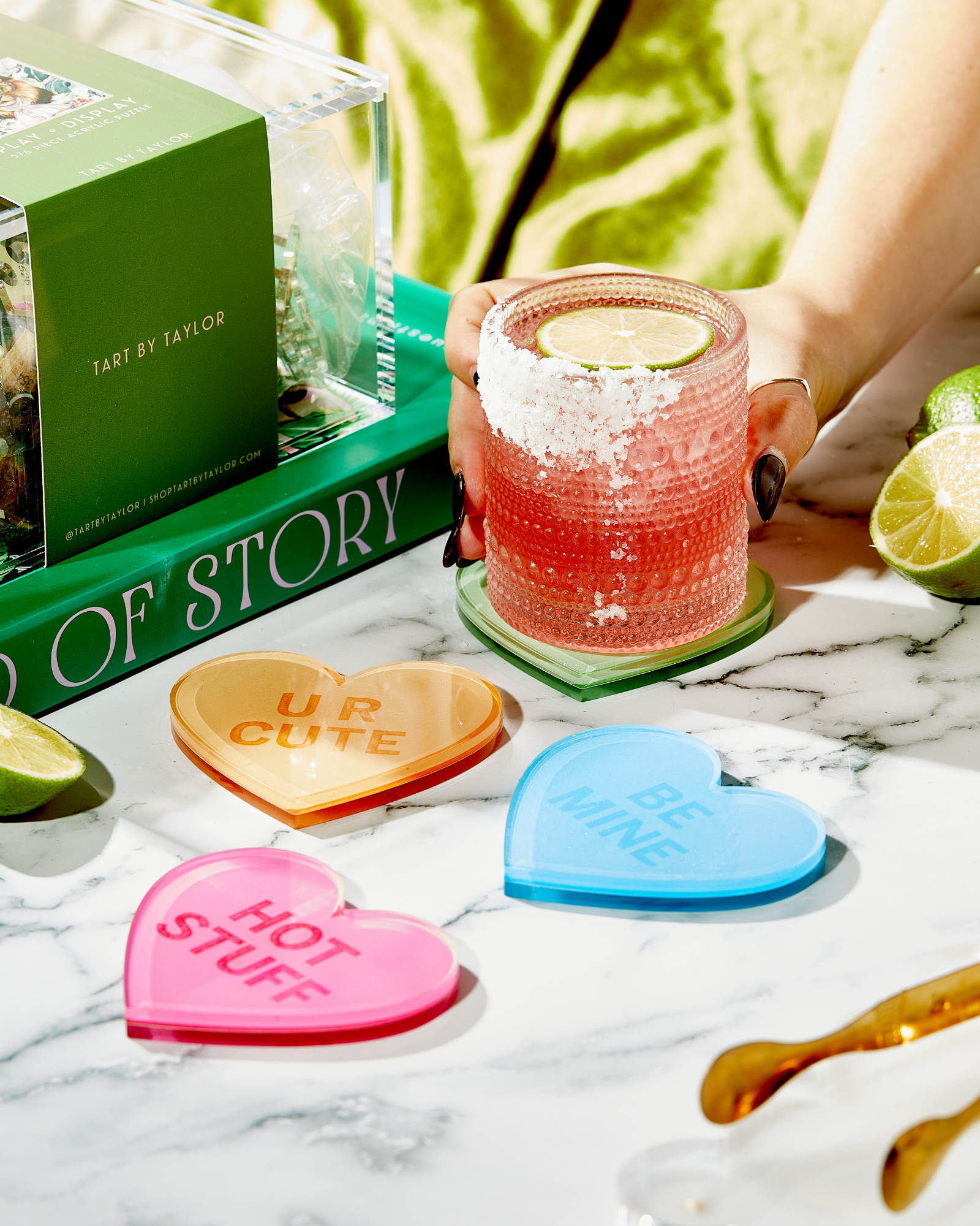 Conversation Hearts Set of 4 Coasters