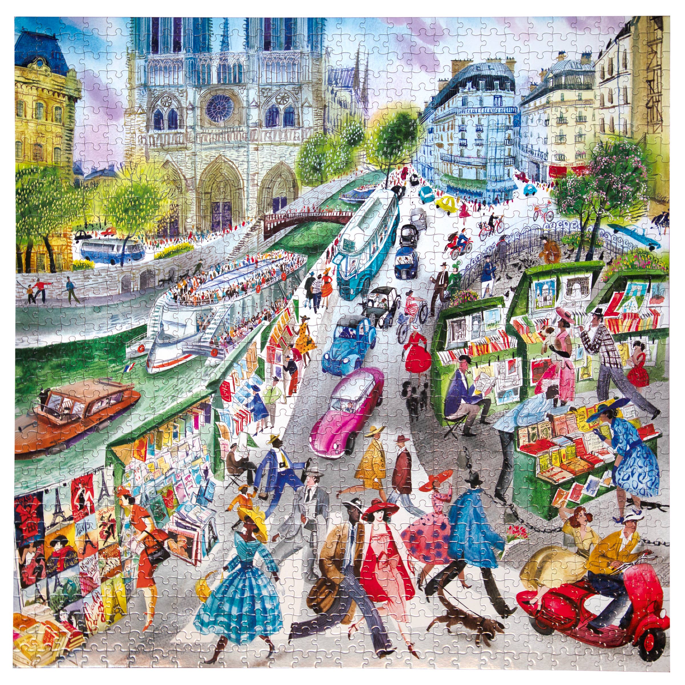 Paris Bookseller 1000 Piece Square Puzzle