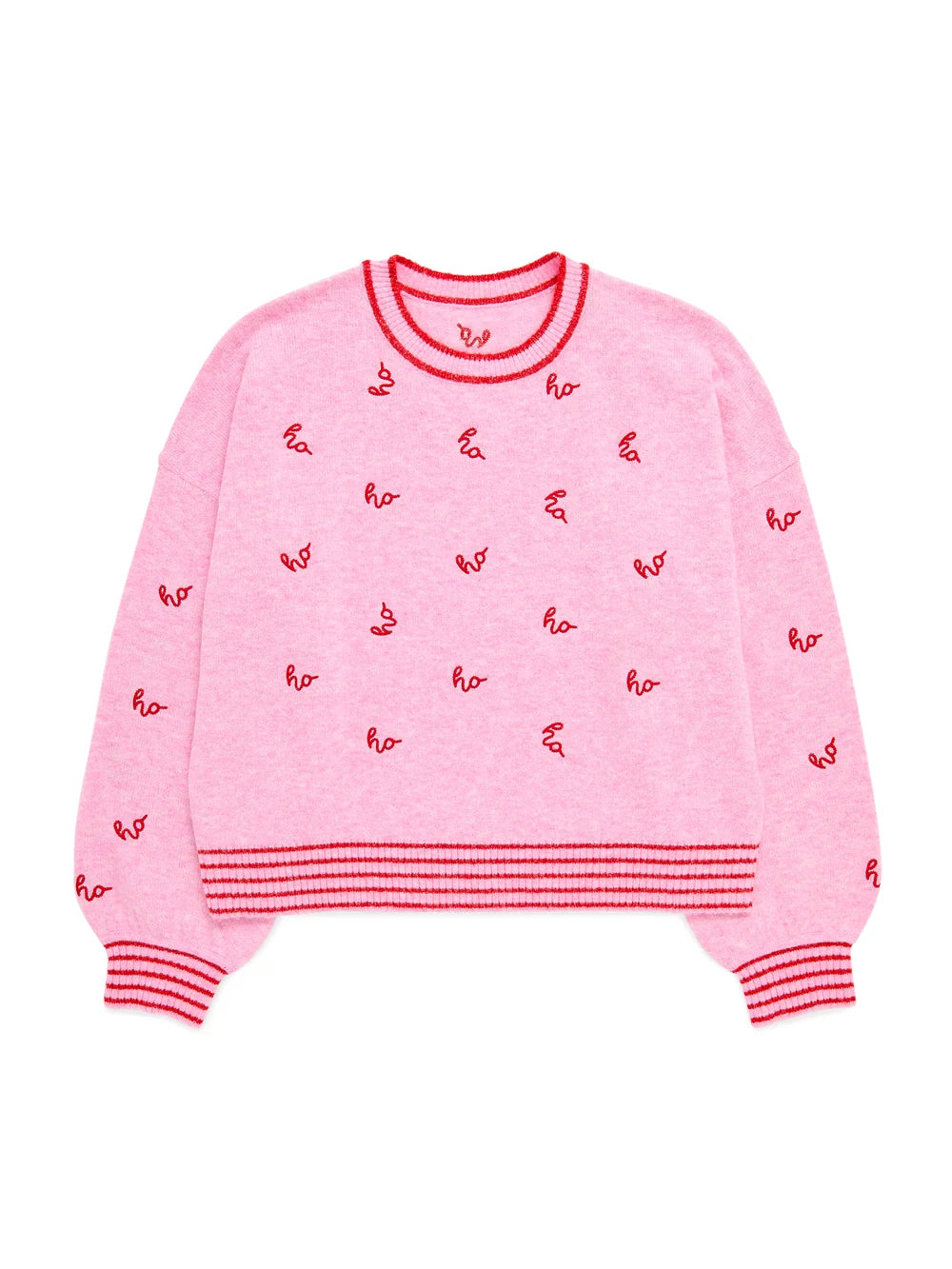 "HO HO HO" RELAXED SWEATERS,BLUSH