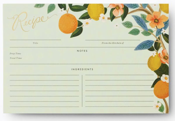 Recipe Cards - Citrus Grove