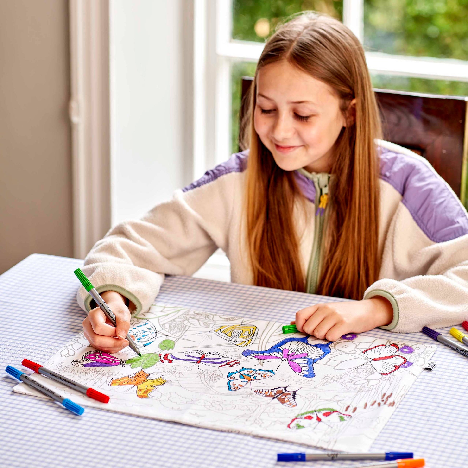 DIY Craft Kit - Coloring Mat - Butterfly Placemat to Go