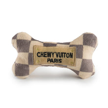 Load image into Gallery viewer, Checker Chewy Vuiton Bones Squeaker Dog Toy