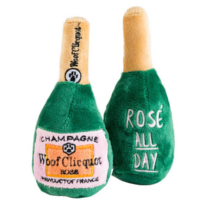 Woof Clicquot Rose' Champagne Bottle Plush Toy