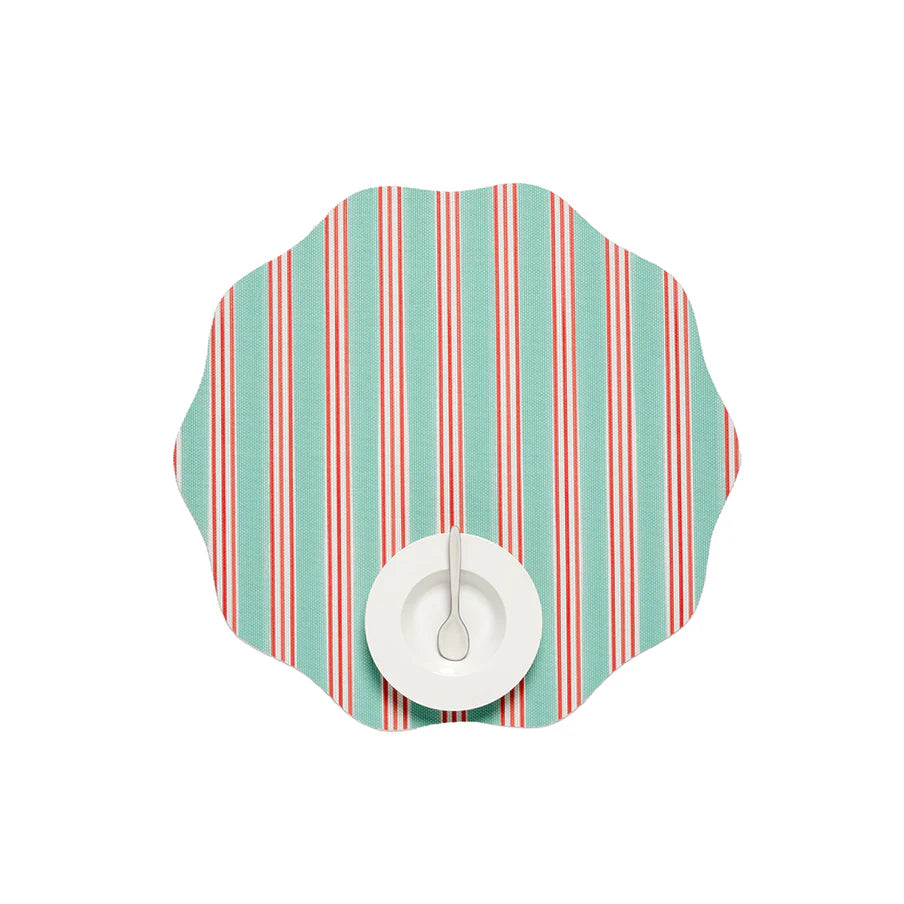 Festive Stripes Scallop Placemats