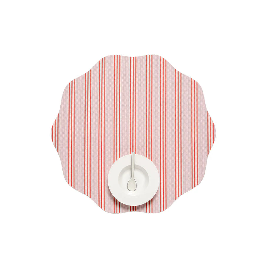 Festive Stripes Scallop Placemats