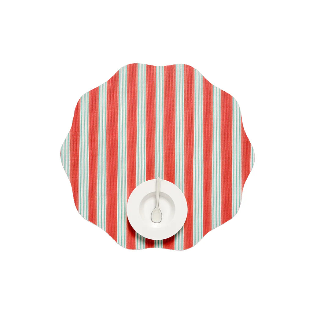 Festive Stripes Scallop Placemats
