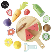 Load image into Gallery viewer, Wooden Chopping Board &amp; Sliceable Play Food