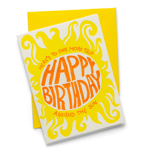 Trip Around the Sun | Letterpress Greeting Card | Birthday