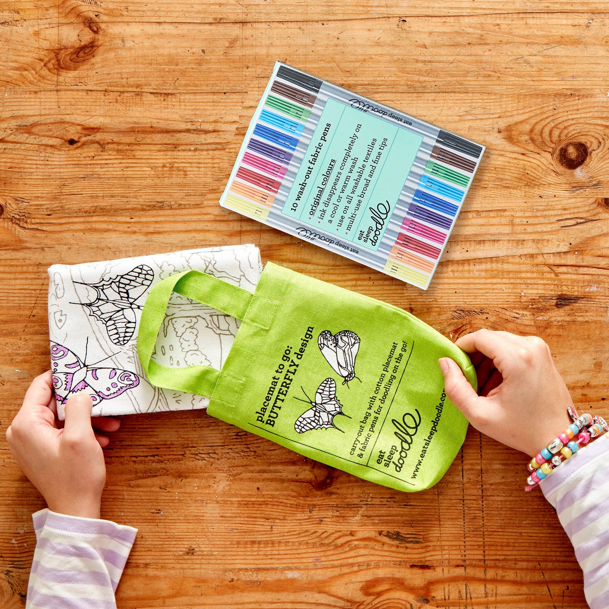 DIY Craft Kit - Coloring Mat - Butterfly Placemat to Go