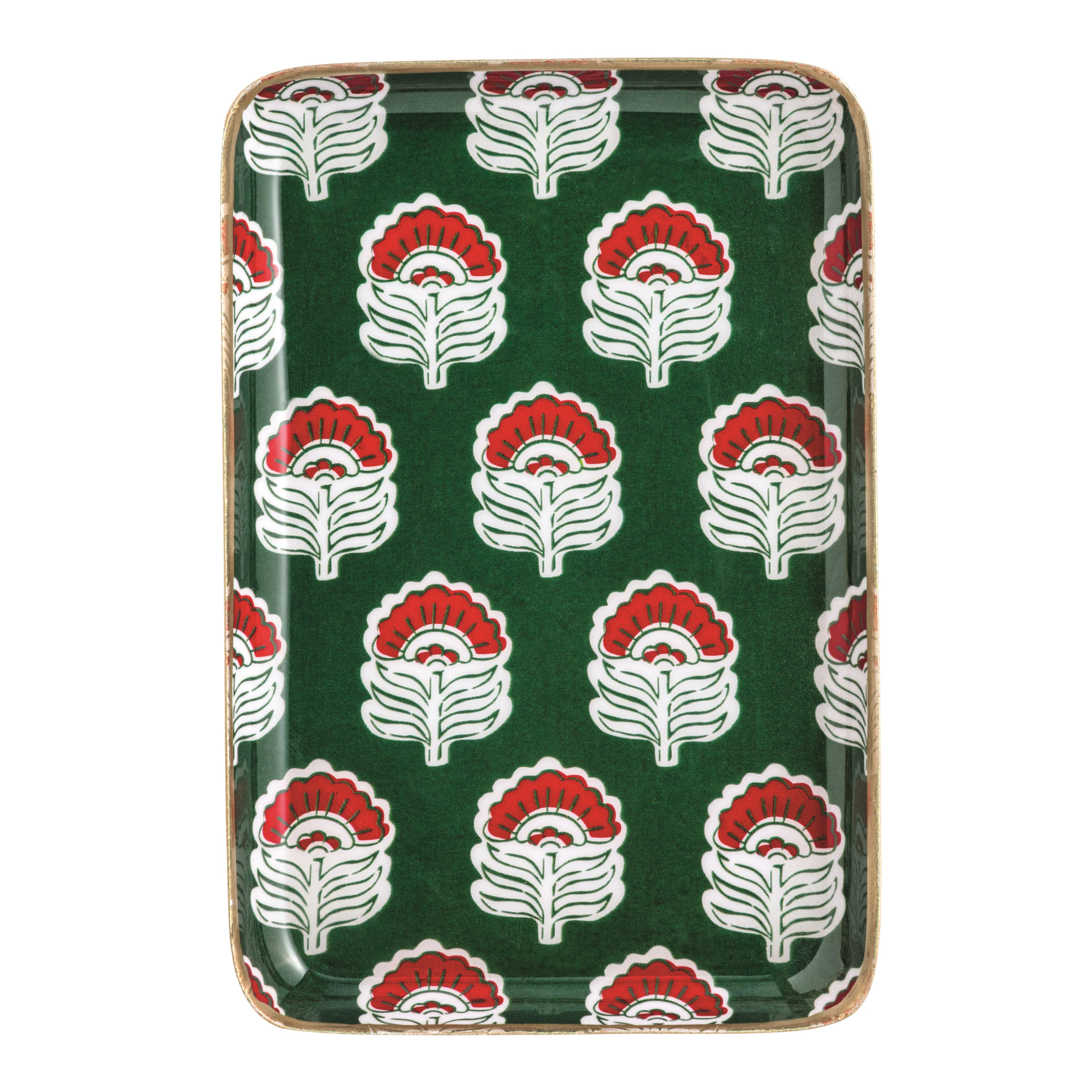 Green Block Metal Tidbit Plate