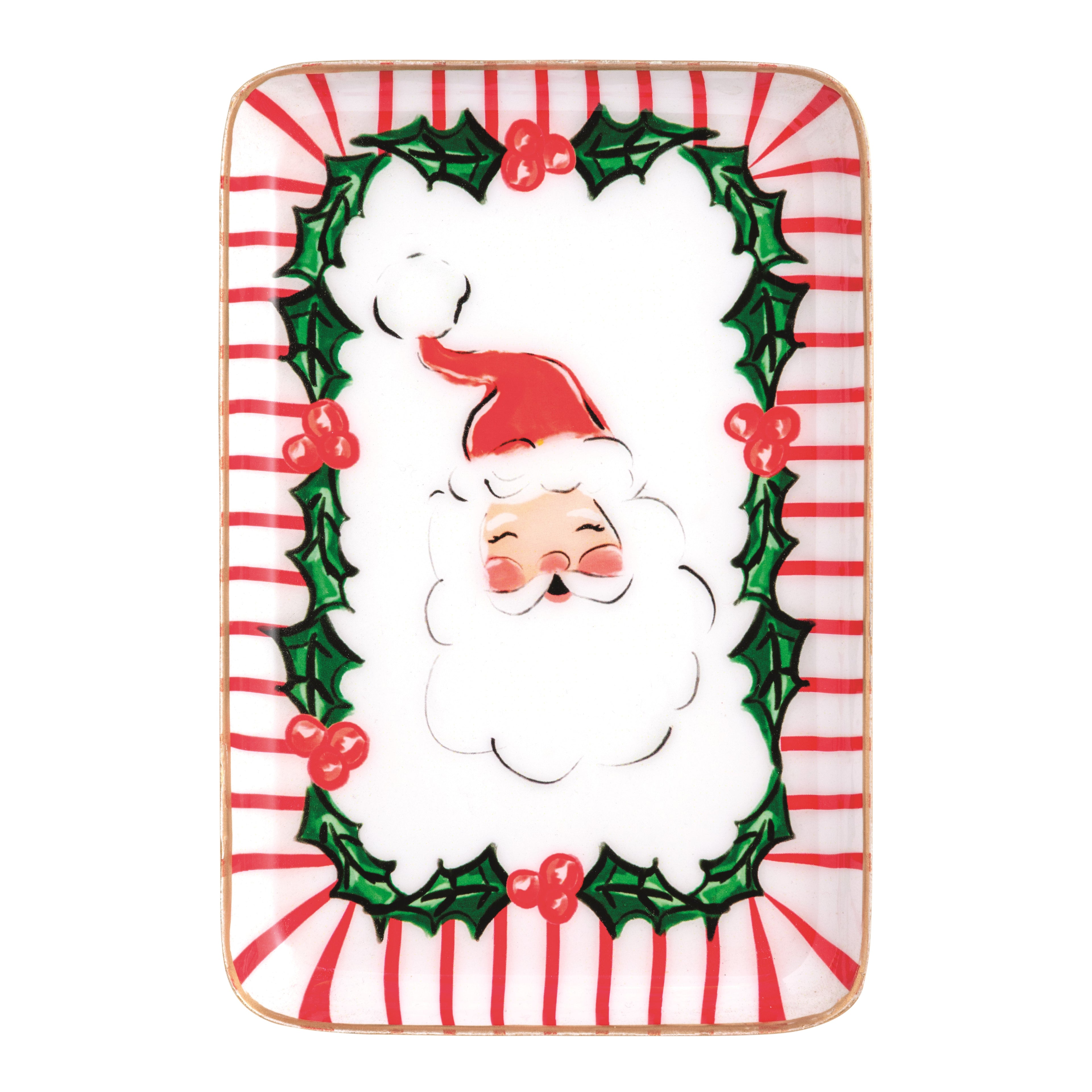 Santa Metal Tidbit Plate