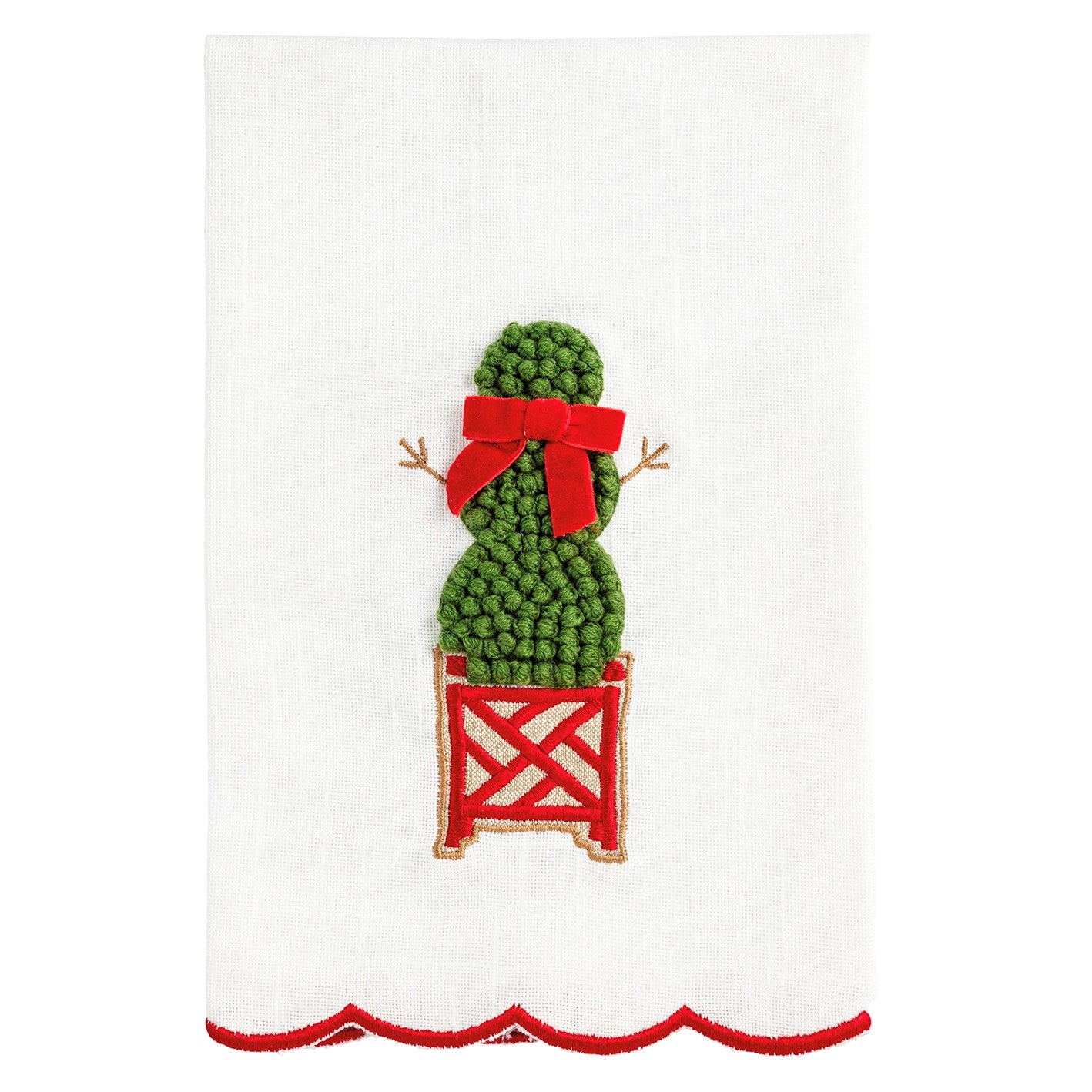 Snowman Tree Topiary Towel