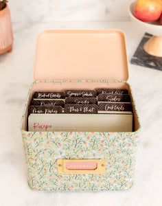 Strawberry Meadow Tin Recipe Box