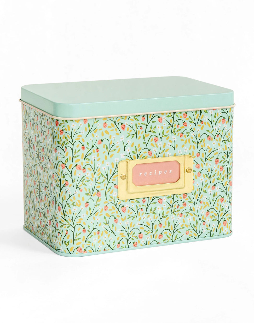 Strawberry Meadow Tin Recipe Box