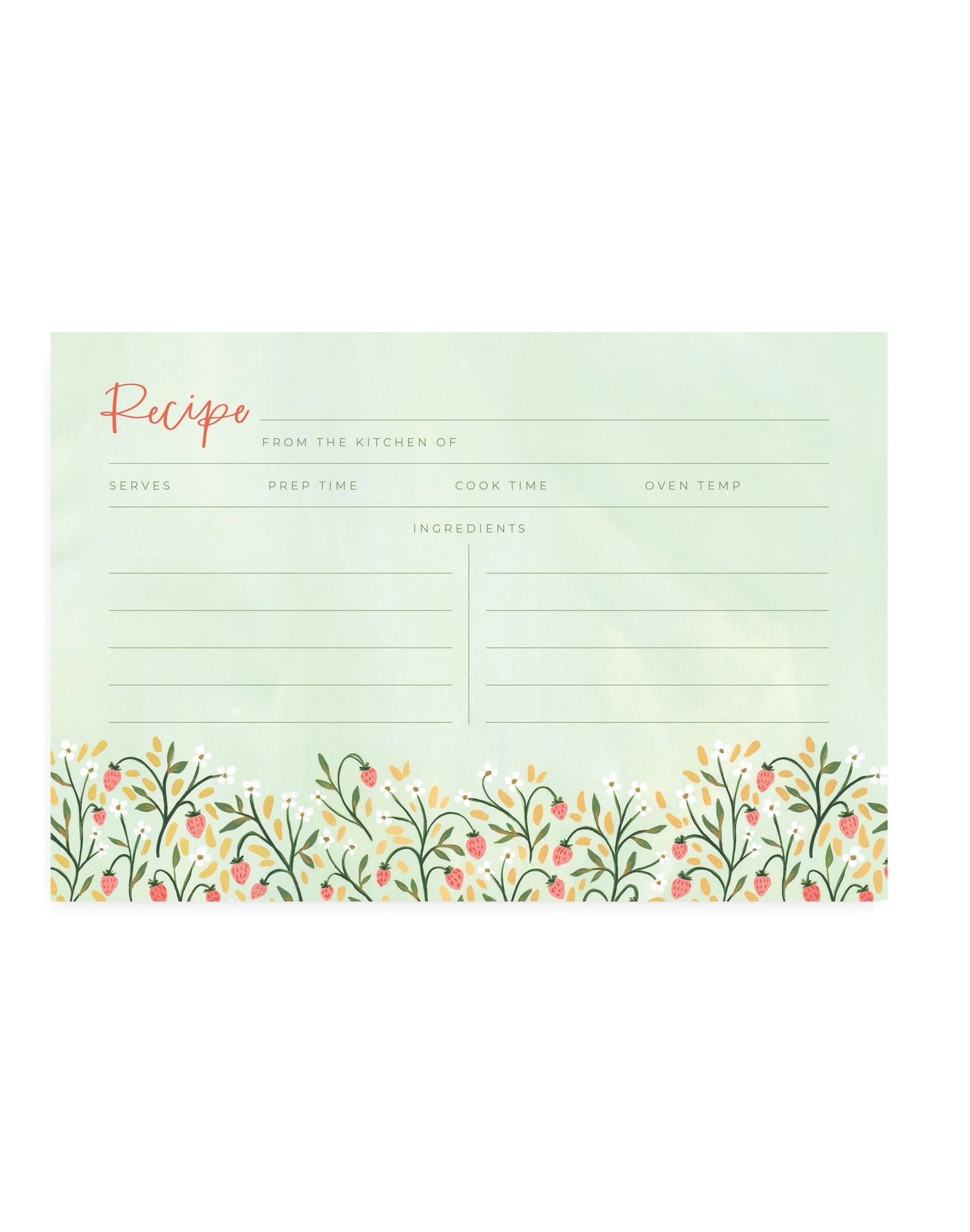 Strawberry Meadow Tin Recipe Box