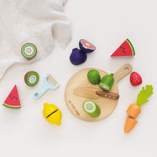 Load image into Gallery viewer, Wooden Chopping Board &amp; Sliceable Play Food