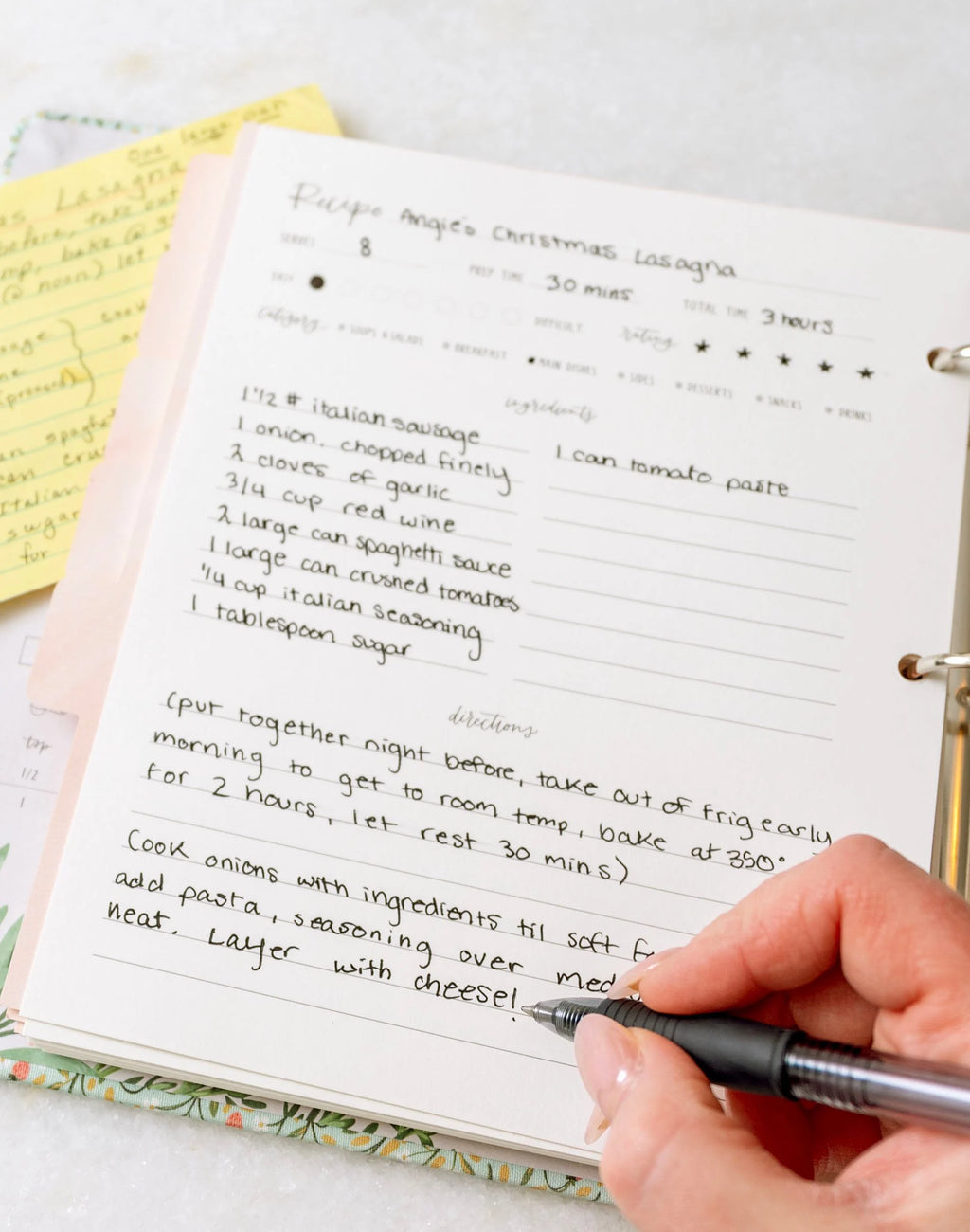 Strawberry Meadow Petite Recipe Binder