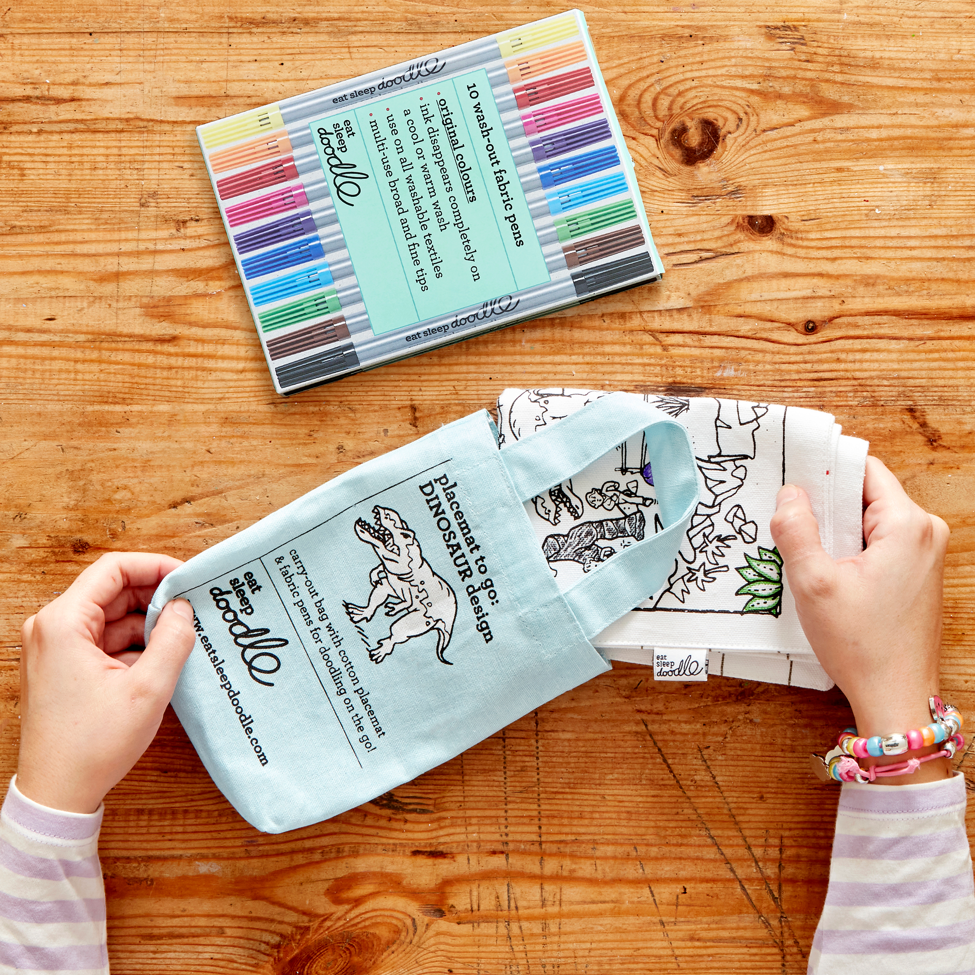 Coloring Mat - DIY Craft Kit - Dinosaur Placemat to Go