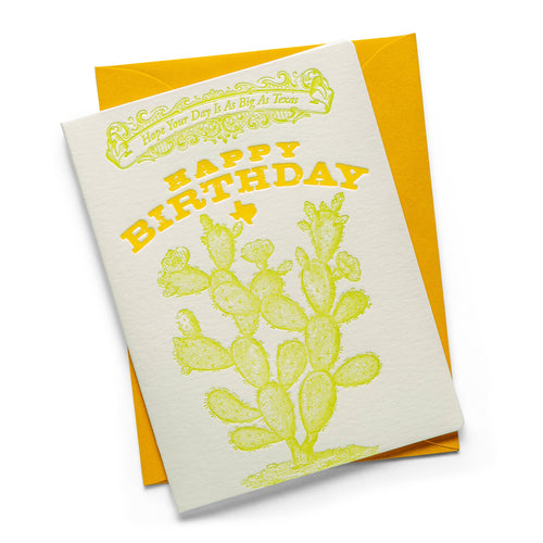 Cactus | Letterpress Greeting Card | Birthday