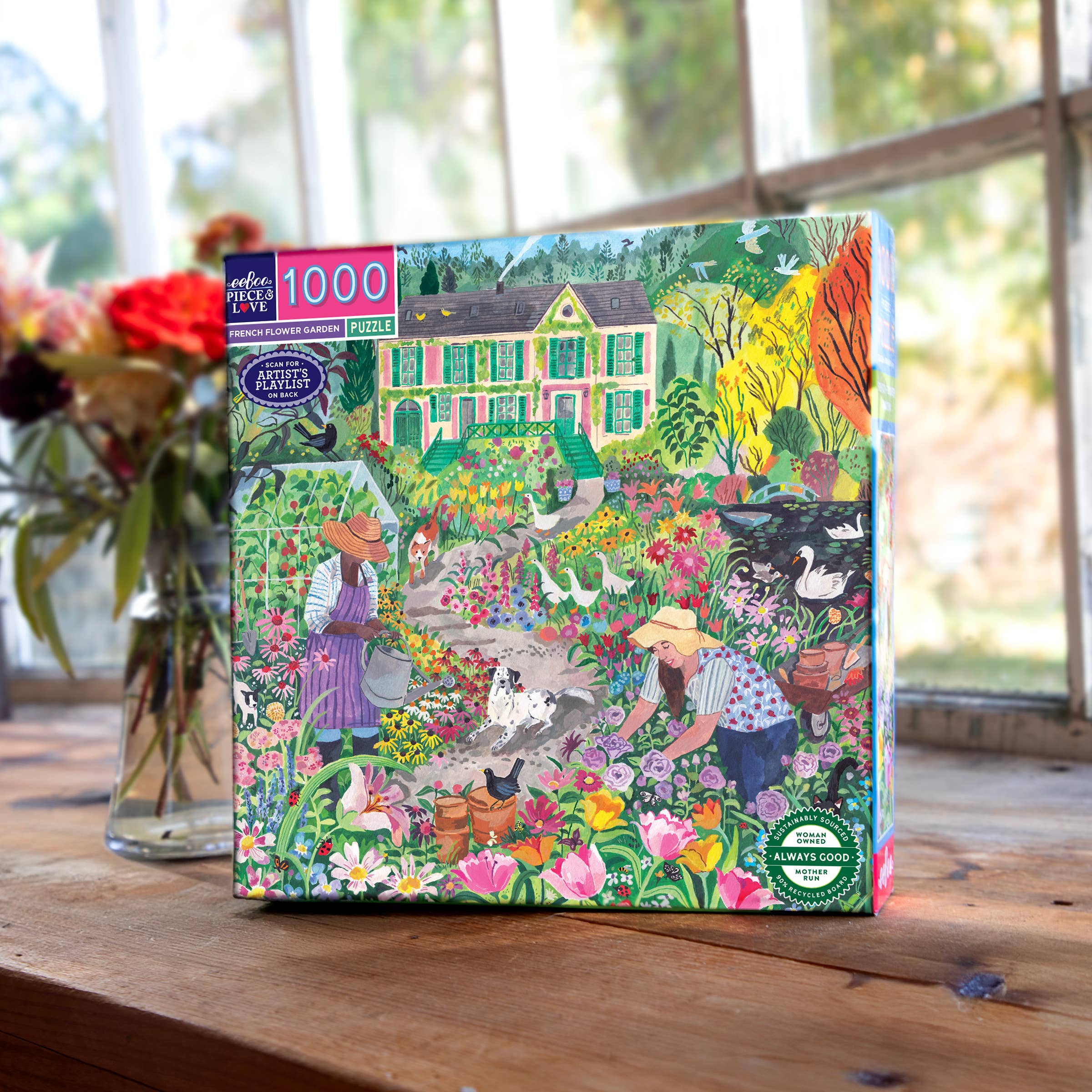 French Flower Garden 1000 Piece Puzzle