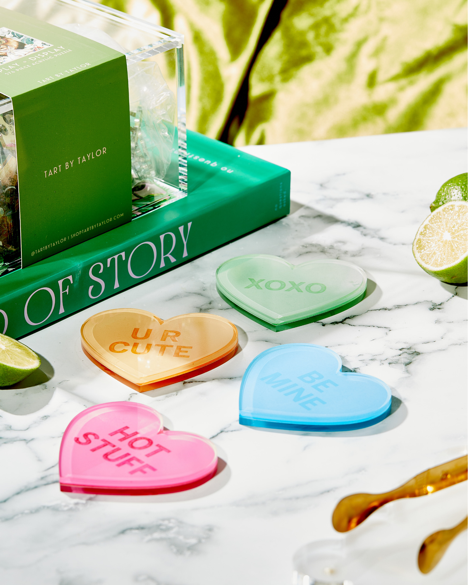 Conversation Hearts Set of 4 Coasters