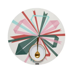 Ribbon Print 15" Round Table Mat