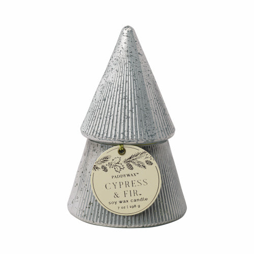 SILVER MERCURY CHRISTMAS TREE CANDLE - CYPRESS & F