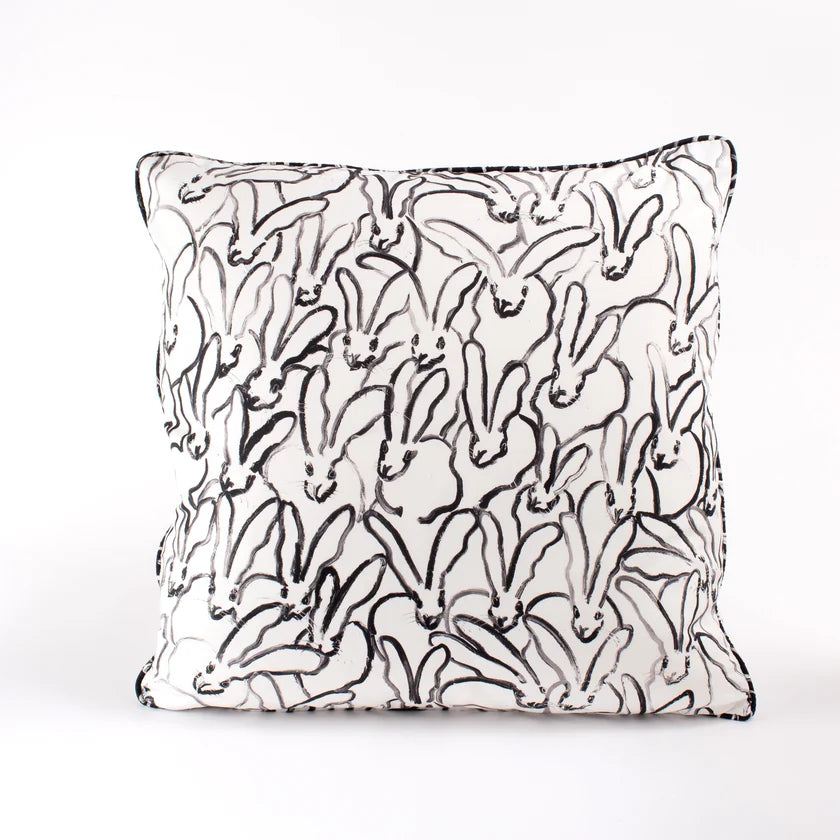 Rabbit Run Cotton Pillow Cover, White, 22 x 22