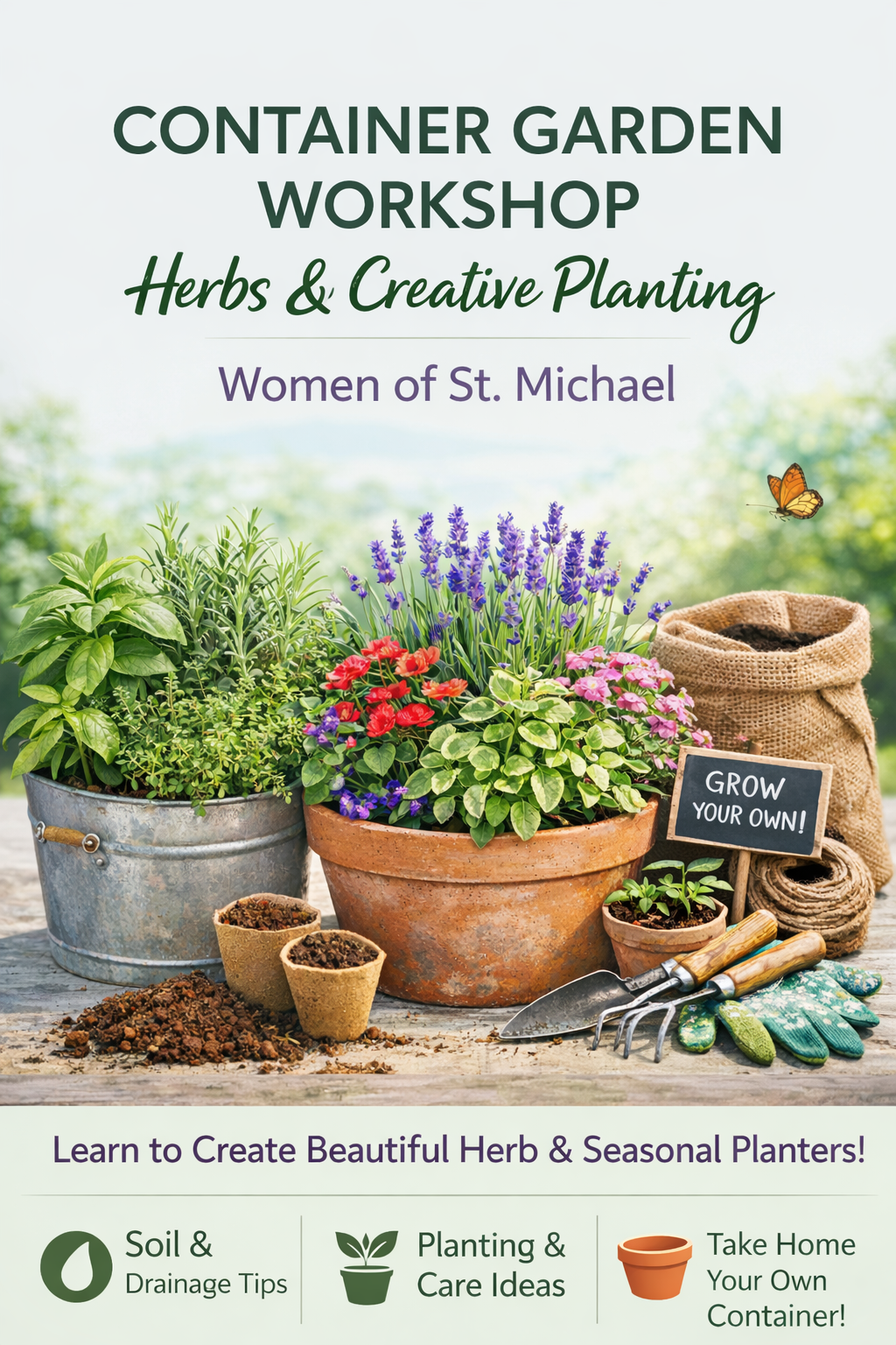 Women of Saint Michael's Container Garden Class