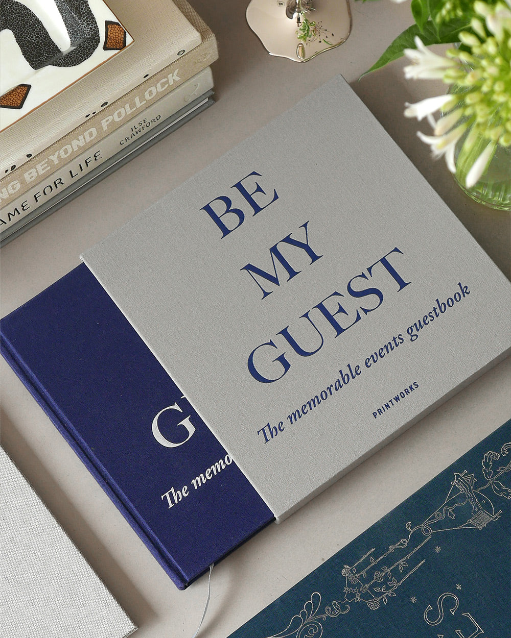 Be My Guest Navy/Grey Guest Book
