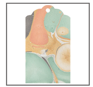 SEAFOAM & GOLD STONE MARBLED TAGS