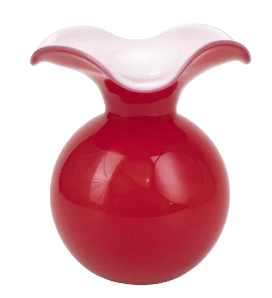 Hibiscus Glass Fluted Vase