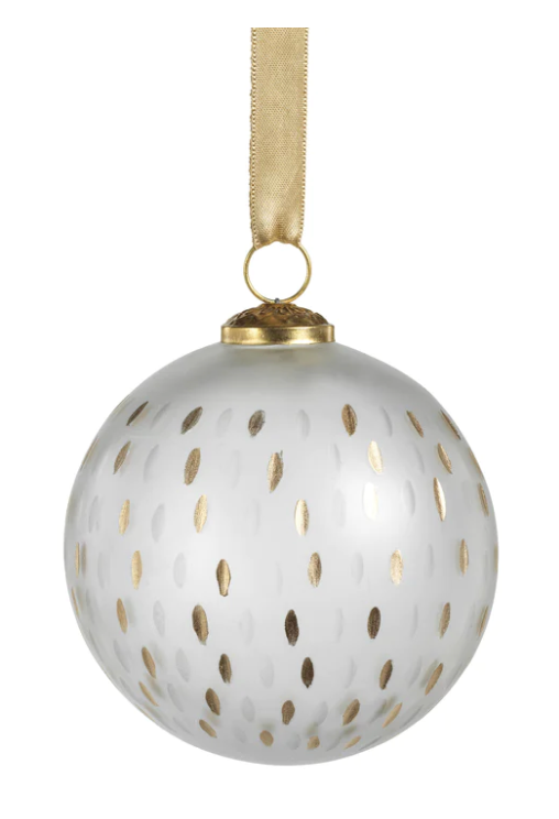 Gold & Clear Glass Ornament