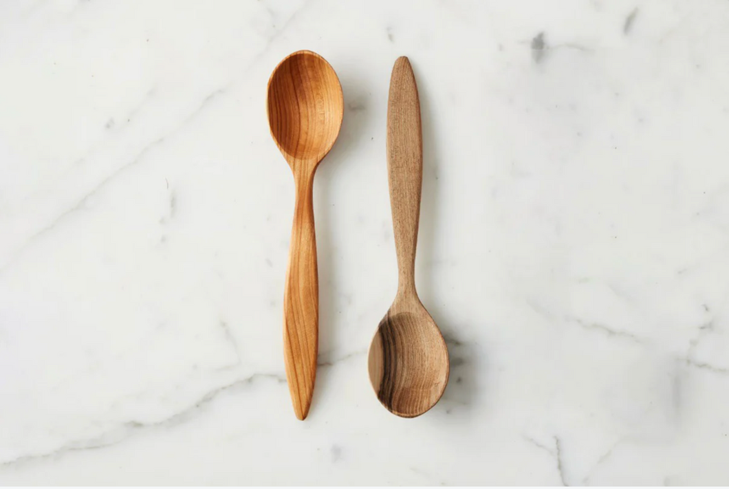 Set of 2 Wooden Serving Spoons