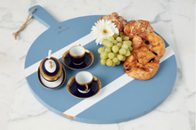 Load image into Gallery viewer, Blue/White Round Charcuterie Board