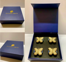 Load image into Gallery viewer, Set of 4 Butterfly Acrylic Napkin Rings