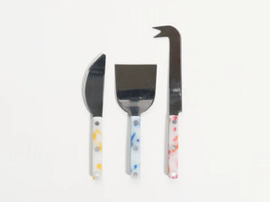 Cheese Knives - White w/ Red/Yellow/Blue