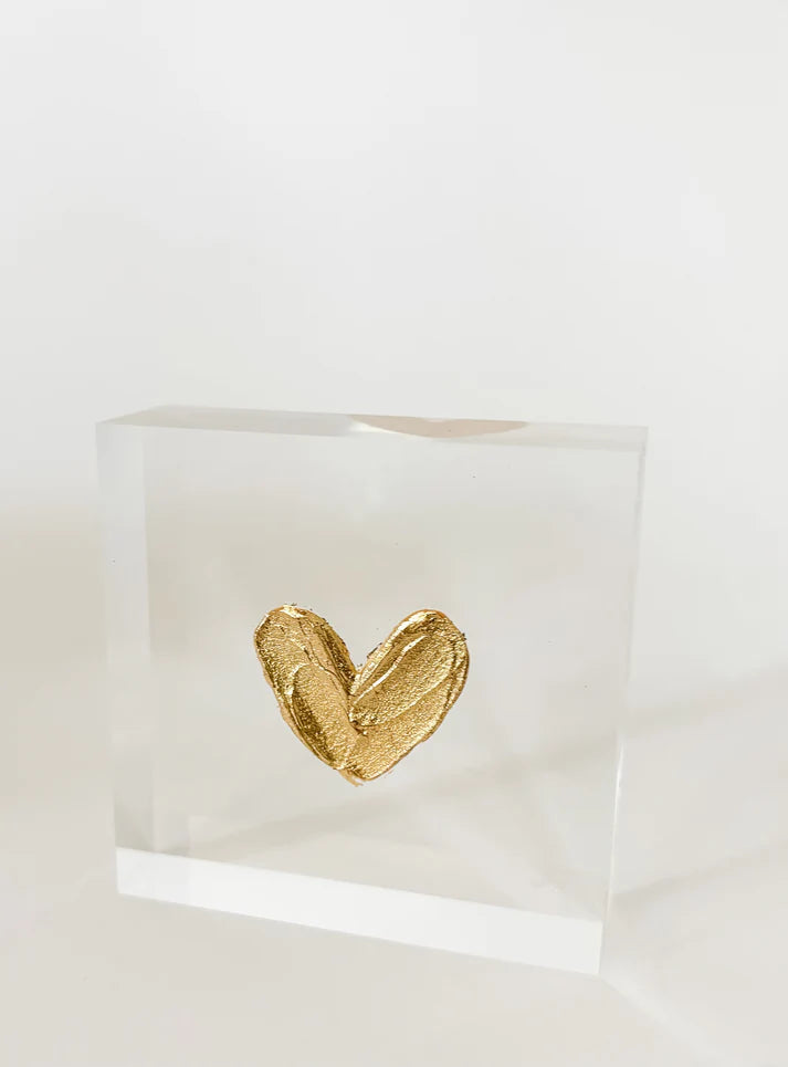 3x3 Single Gold Heart Acrylic