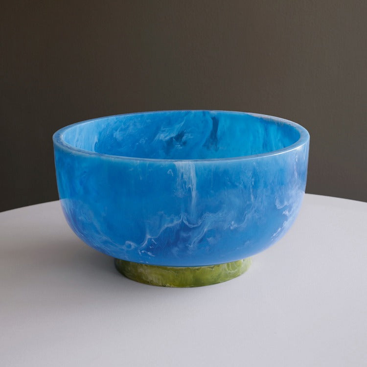 RESIN Rio Large Bowl with Base (Blue and Green)