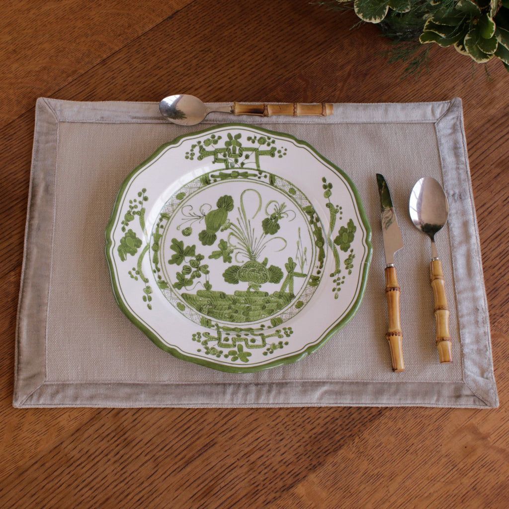 VIDA Faenza Salad Plate Set of 4 (White and Green)