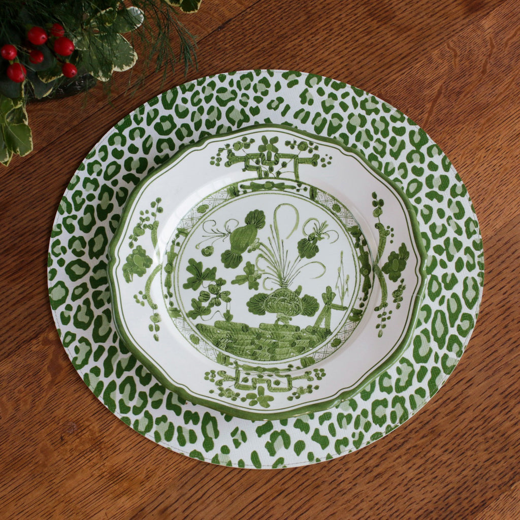 VIDA Faenza Salad Plate Set of 4 (White and Green)