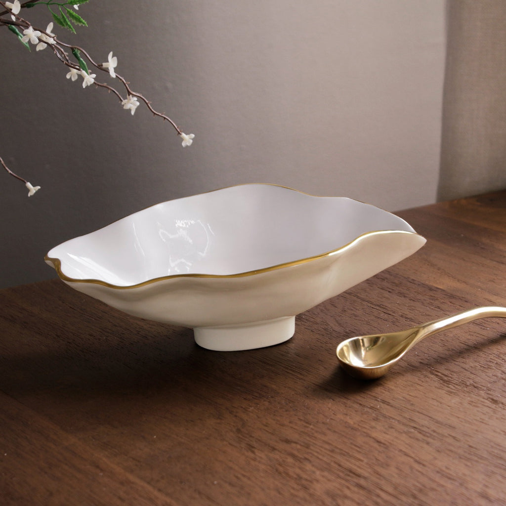 ENCANTO Claire Small Oval Bowl with Spoon (Cream,