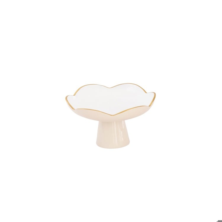 ENCANTO Amelia Small Pedestal (Cream and White)