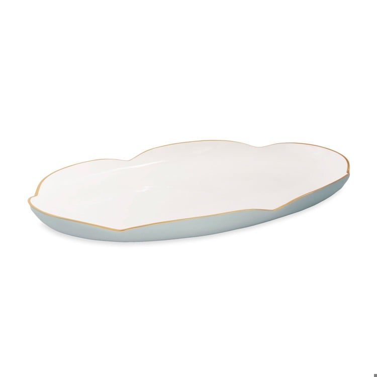 ENCANTO Amelia Oval Tray (Slate and White)