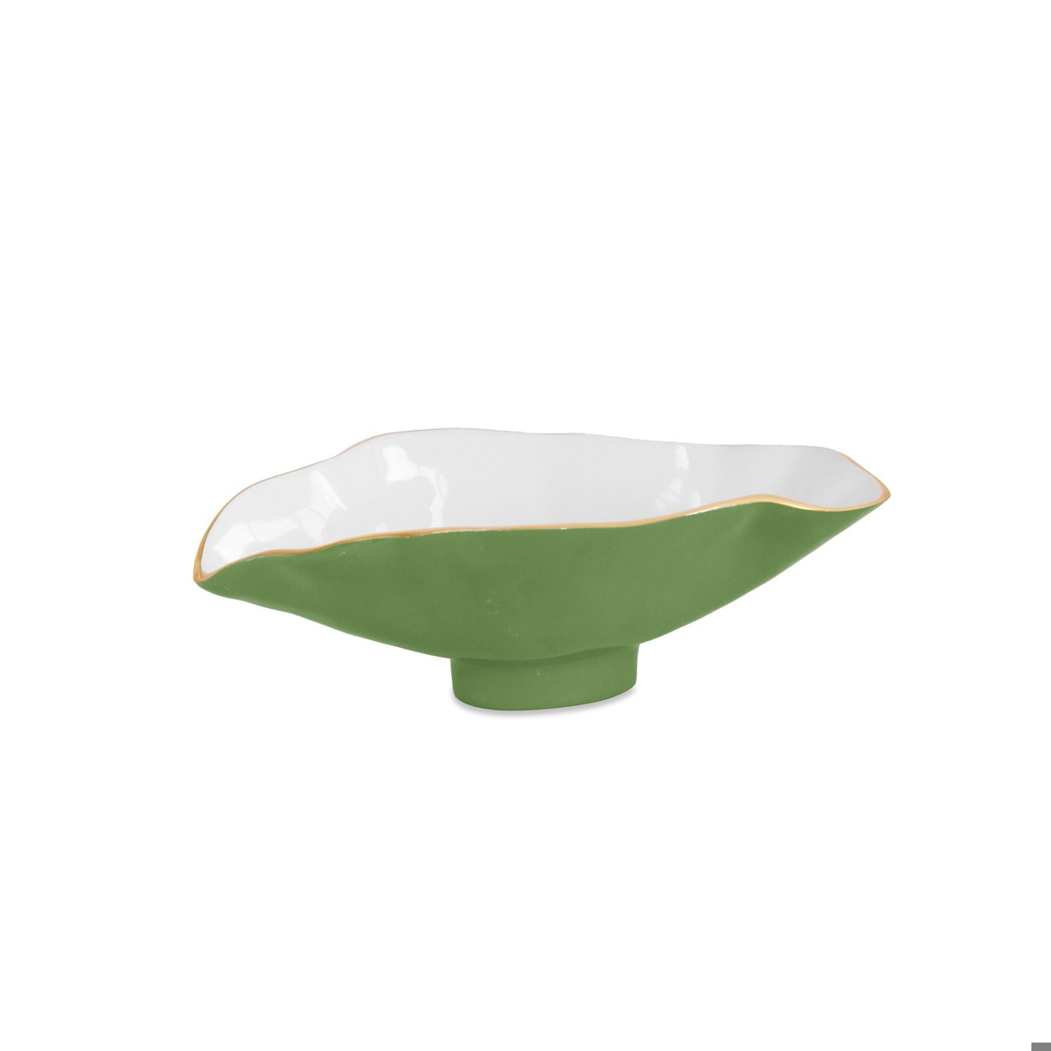 ENCANTO Claire Small Oval Bowl with Spoon (Leaf Green and White)