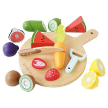 Load image into Gallery viewer, Wooden Chopping Board &amp; Sliceable Play Food