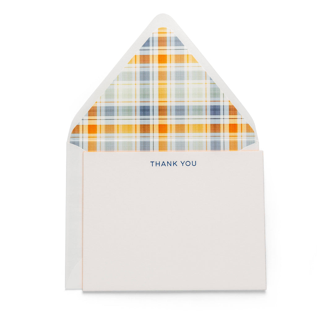 Thank You Plaid | Fancy Pants Letterpress Flat Notecards